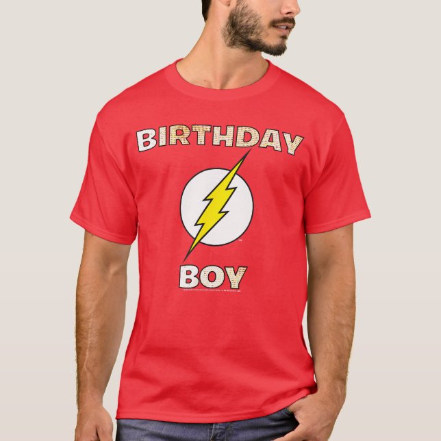 DC Comics Justice Leaguehe Flash Birthday Boy frie T Shirt (Framsida)