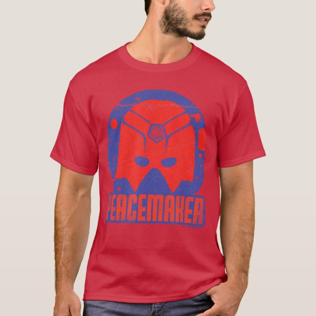 DC Comics Peacemaker hjälm färgsprut badge v T Shirt (Framsida)