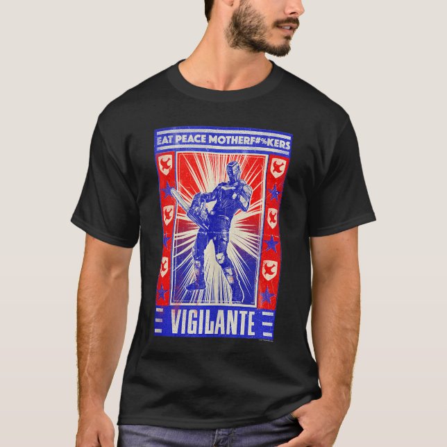DC Comics Peacemaker Vigilant Sågkedja Posteranko T Shirt (Framsida)