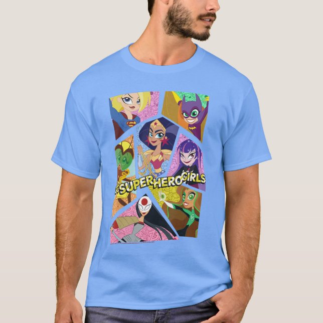 DC Comics Super Hero Girls Grupp Collage flicka T Shirt (Framsida)
