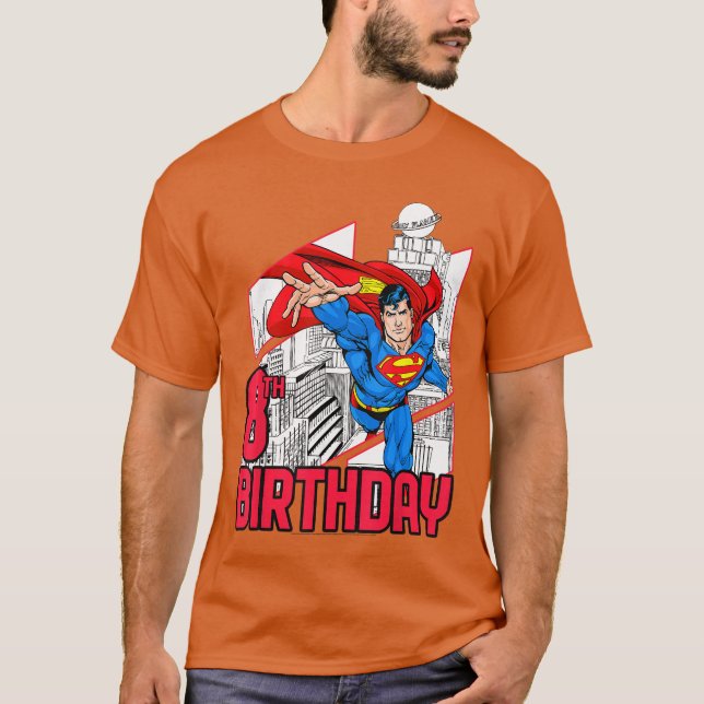 DC Comics Superman 8-årsdag rolig T Shirt (Framsida)