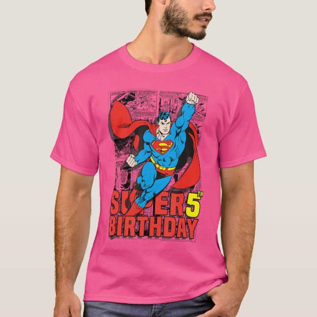 DC Comics Superman Super 5-års födelsedagsserie ro T Shirt (Framsida)
