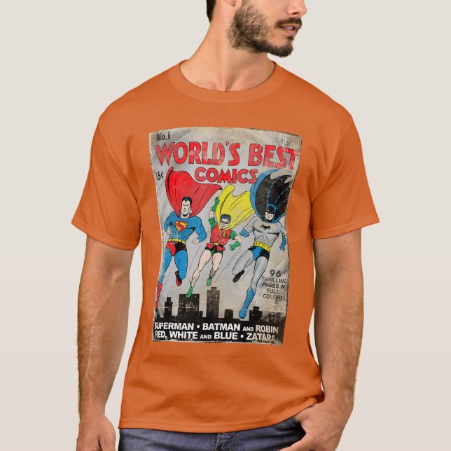 DC Comics Worlds Best Comics 1 Cover friend T Shirt (Framsida)