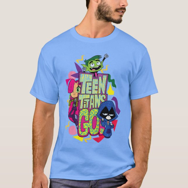 DC Comicseenitans Go Patterned Portrait friend T Shirt (Framsida)