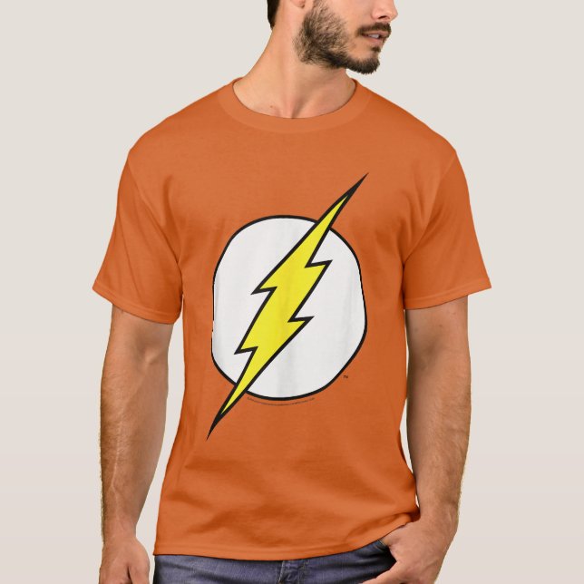 DC Comicshe Flash Stor Klassisk Bröst Logotyp pres T Shirt (Framsida)