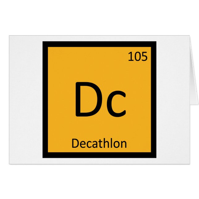 Dc - Decathlon Friidrott Kemiskt tecken Hälsningskort (Framsidan Horizontal)