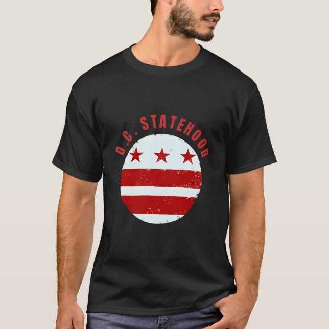 Dc-delstat District of Columbia-flagga T Shirt (Framsida)