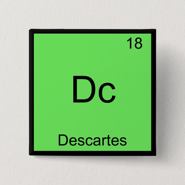 Dc - Descartes Roligt Element Kemisymbol T-Shirt Knapp (Framsida)