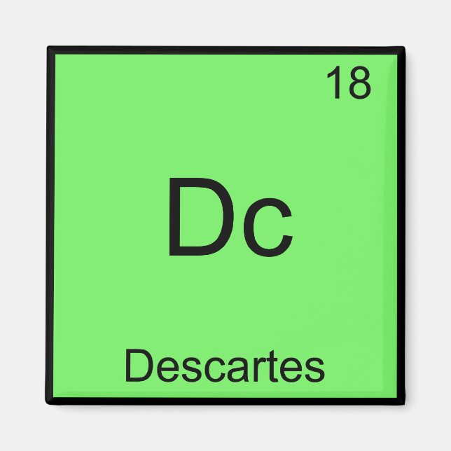 Dc - Descartes Roligt Element Kemisymbol T-Shirt Magnet (Framsidan)