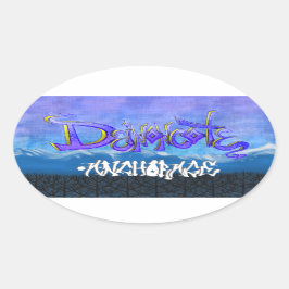 DC Graffiti Ovalt Klistermärke