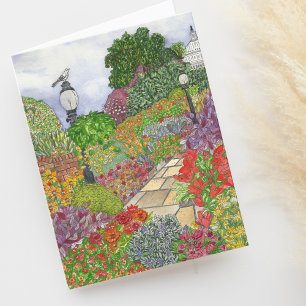 DC Huvudstad och Garden Watercolor Blank Tack Kort