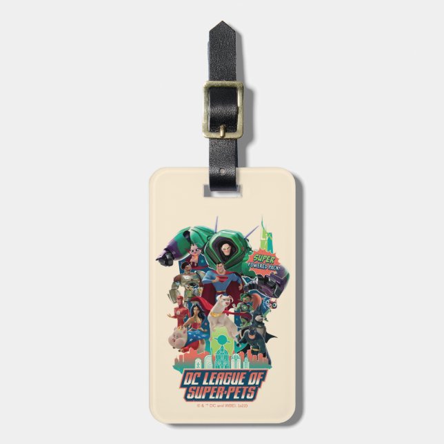 DC League of Toppen-Pets Battle for Metropolis Bagagebricka (Vertikal Framsida)