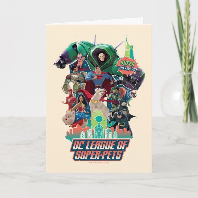 DC League of Toppen-Pets Battle for Metropolis Kort (Framsida)