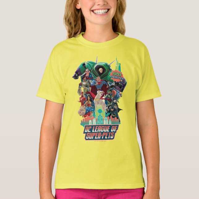 DC League of Toppen-Pets Battle for Metropolis T Shirt (Framsida)