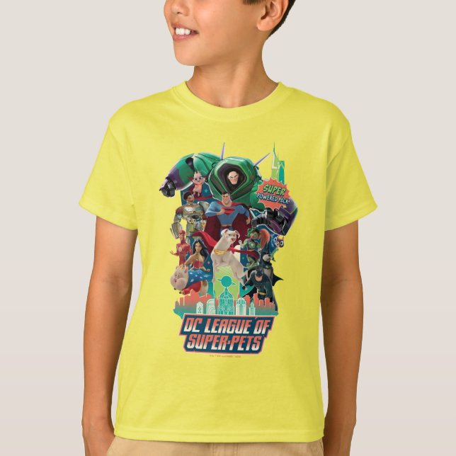 DC League of Toppen-Pets Battle for Metropolis T Shirt (Framsida)
