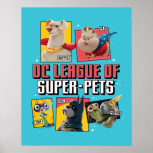 DC League of Toppen-Pets Character Panels Poster