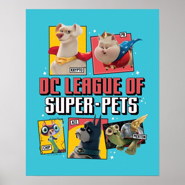 DC League of Toppen-Pets Character Panels Poster (Framsidan)