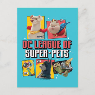 DC League of Toppen-Pets Character Panels Vykort