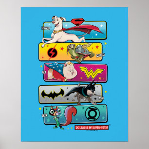 DC League of Toppen-Pets Panels Poster