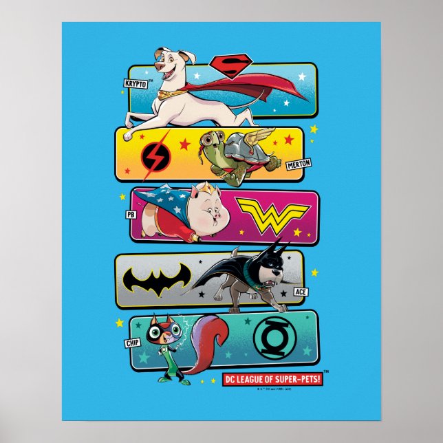 DC League of Toppen-Pets Panels Poster (Framsidan)