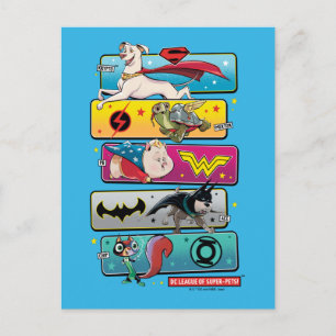 DC League of Toppen-Pets Panels Vykort