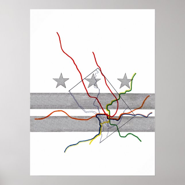 DC Metro Karta Poster (Framsidan)
