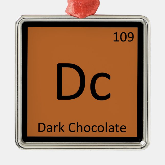 Dc - Mörk Choklad Kemi Periodiska Systemet Julgransprydnad Metall (Framsidan)