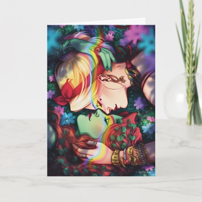 DC Pride Harley Quinn & Poison Ivy Tecknad Cover Kort (Framsida)