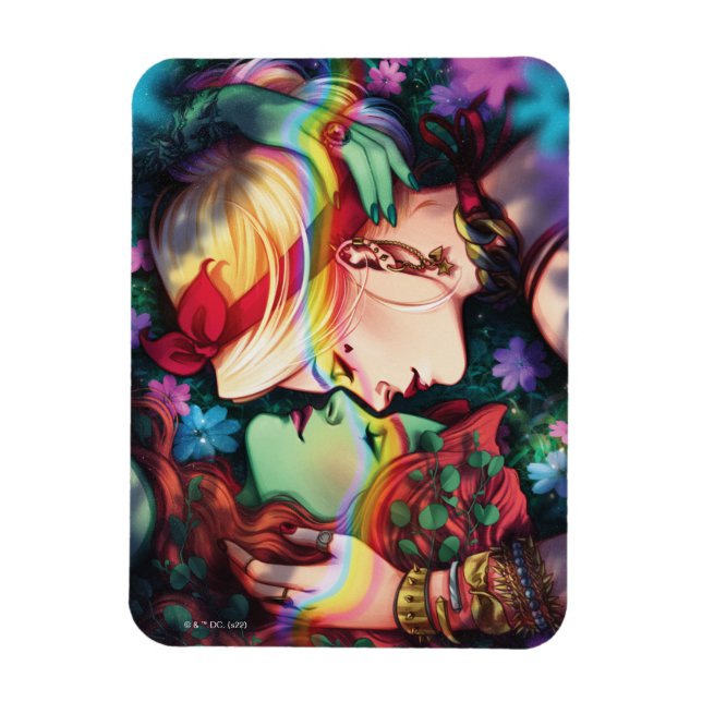 DC Pride Harley Quinn & Poison Ivy Tecknad Cover Magnet (Vertikal)