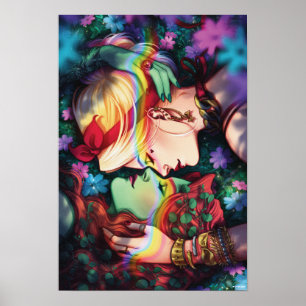 DC Pride Harley Quinn & Poison Ivy Tecknad Cover Poster