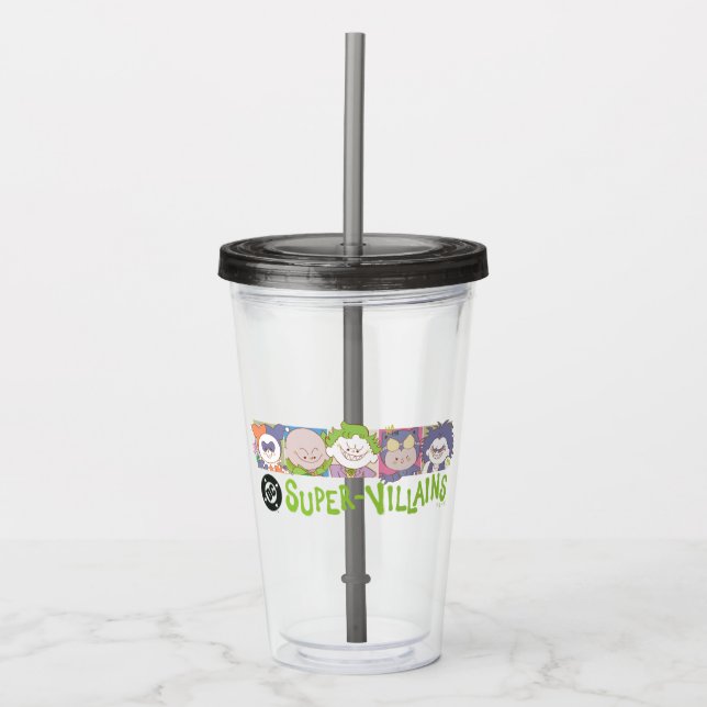 DC Super-Skurkarnas Tecknade Lineup Take Away Mugg (Framsida)
