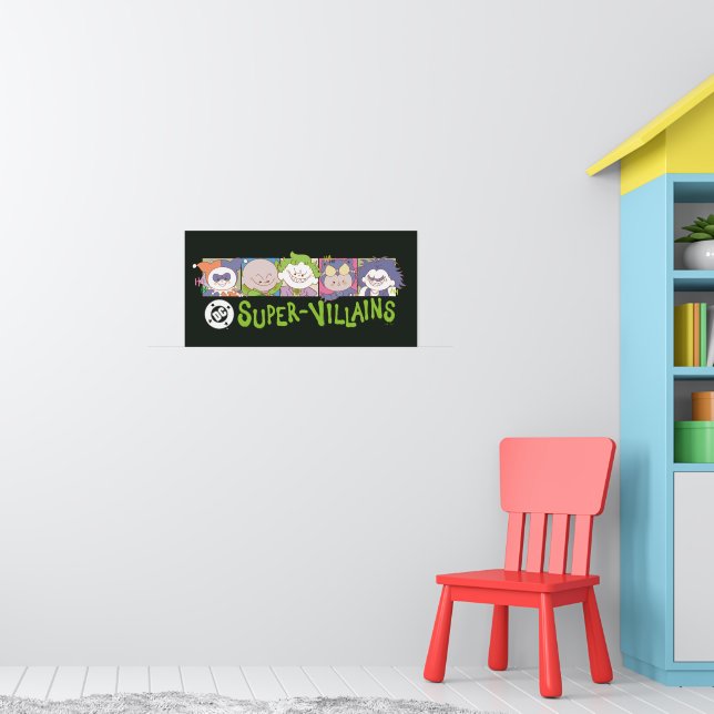 DC Super-Villains Cartoon Lineup Poster (Barnkammare 1)