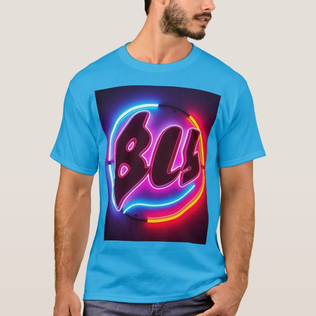 DC T-shirt blå neon design (Framsida)