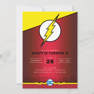 DC-Tecknader - Flash   Födelsedag Inbjudningar