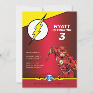 DC-Tecknader - Flash Födelsedag Inbjudningar