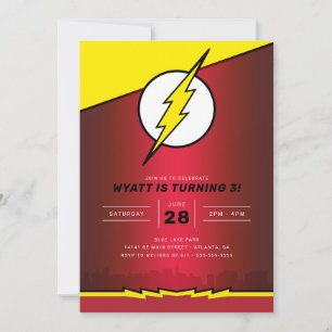 DC-Tecknader - Flash   Födelsedag Inbjudningar