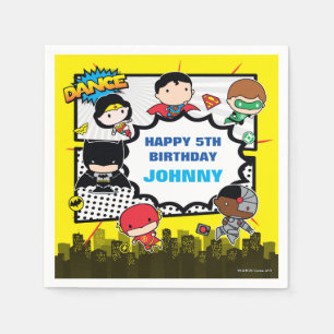 DC-Tecknader Justice League - Chibi Birthday Pappersservett