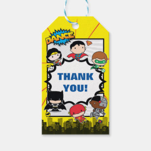 DC-Tecknader   Justice League - Chibi Birthday Presentetikett