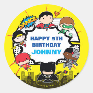 DC-Tecknader   Justice League - Chibi Birthday Runt Klistermärke