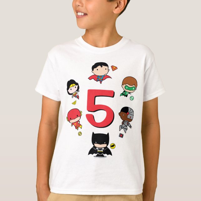 DC-Tecknader | Justice League - Chibi Birthday T-shirt (Framsida)