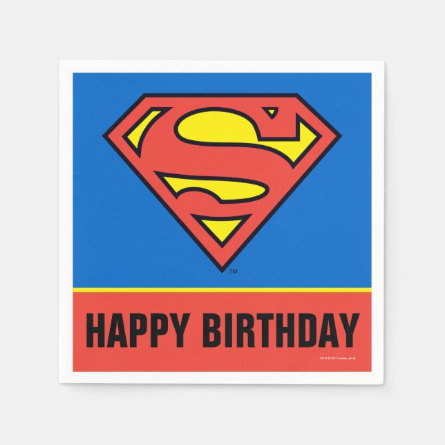 DC-Tecknader | Superman | Klassisk Logotyp Pappersservett (Framsidan)