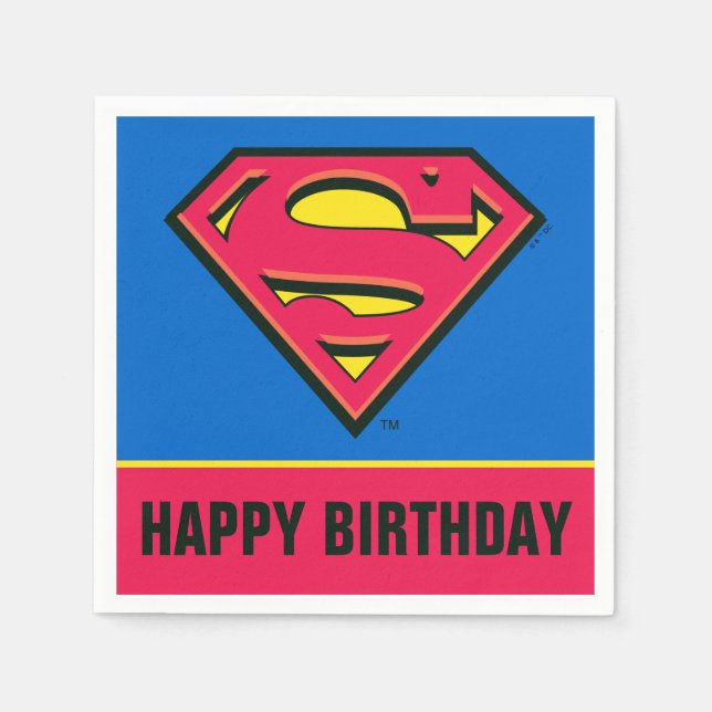 DC-Tecknader | Superman | Klassisk Logotyp Pappersservett (Framsidan)