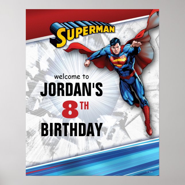 DC-Tecknader | Välkomstskylt för Superman Birthday Poster (Framsidan)
