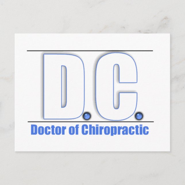 DC TITLE - DOKTOR FÖR KIROPRAKTISKT LÄKEMEDEL VYKORT (Framsida)