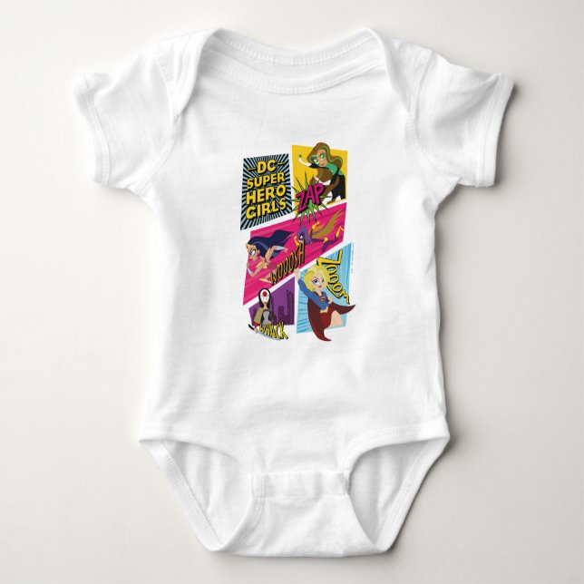 DC Toppen Hero Girls åtgärdspaneler T Shirt (Framsida)