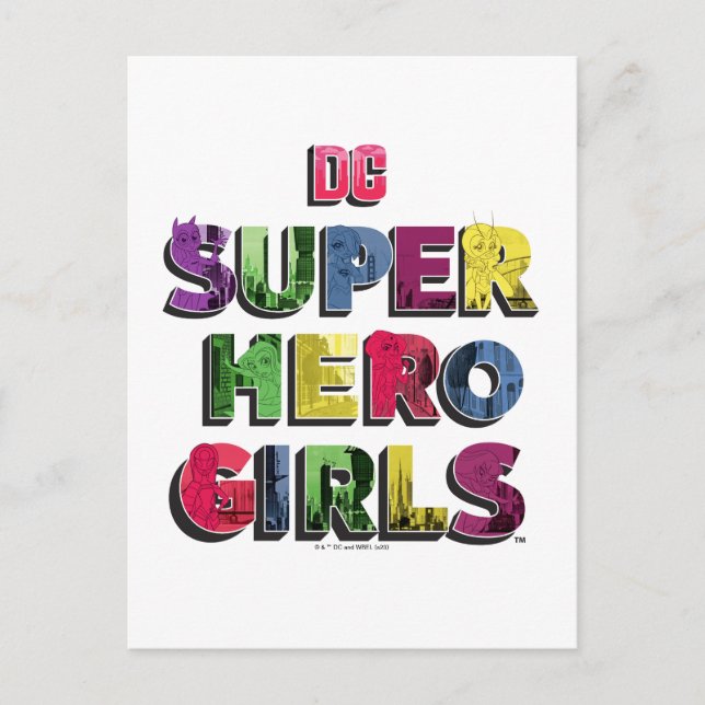 DC Toppen Hero Girls City Lettering Vykort (Framsida)