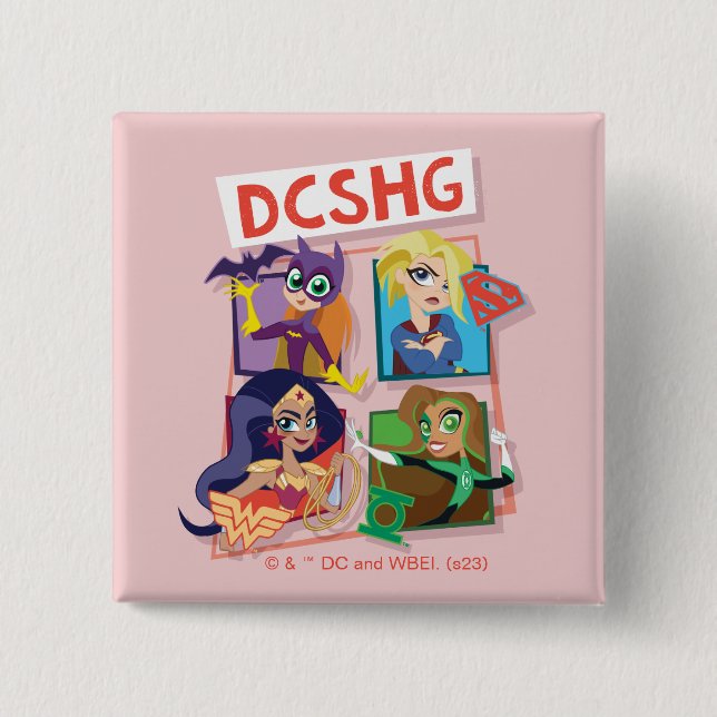 DC Toppen Hero Girls-kvartetten Knapp (Framsida)