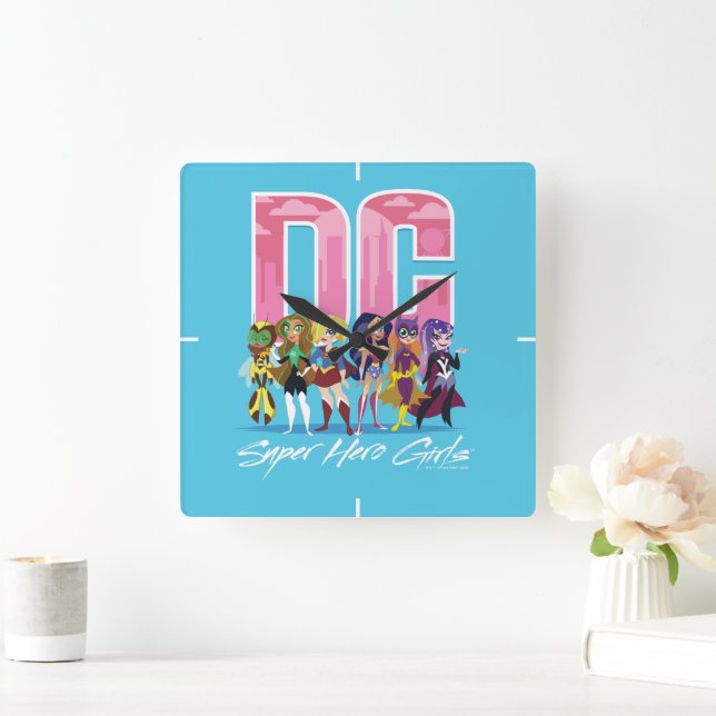 DC Toppen Hero Girls Lineup Fyrkantig Klocka (Hem)