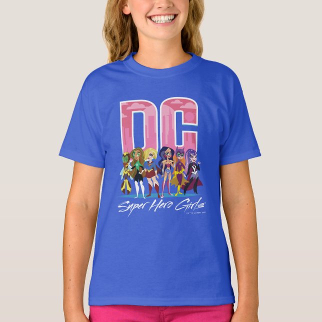 DC Toppen Hero Girls Lineup T Shirt (Framsida)