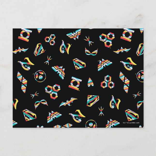 DC Toppen Hero Girls Rainbow Icon Mönster Vykort (Framsida)